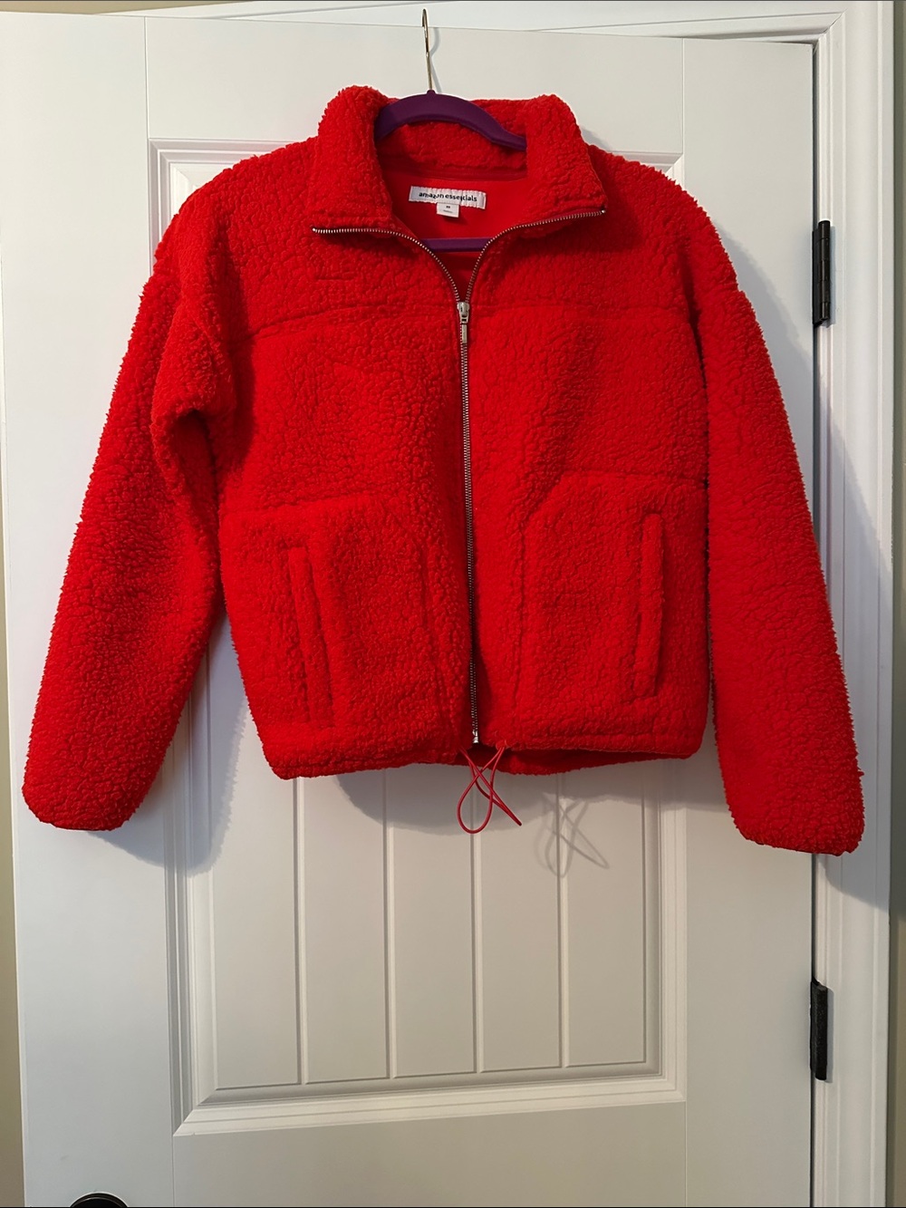 Amazon Essentials Bright Red Sherpa Jacket